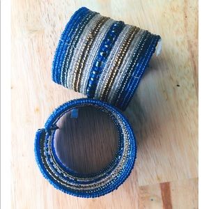 Blue and Gold Bracelets